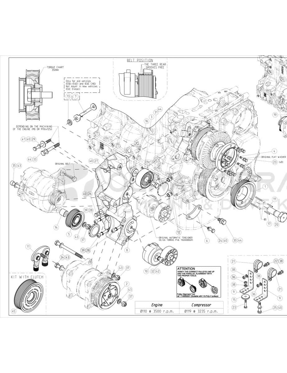 Compressor Bracket – Iveco Daily 3.0 Euro 5 / Euro 6 (ek krank kasnağı olmadan, orijinal kayış uzatılarak) 2010 onwards image 4
