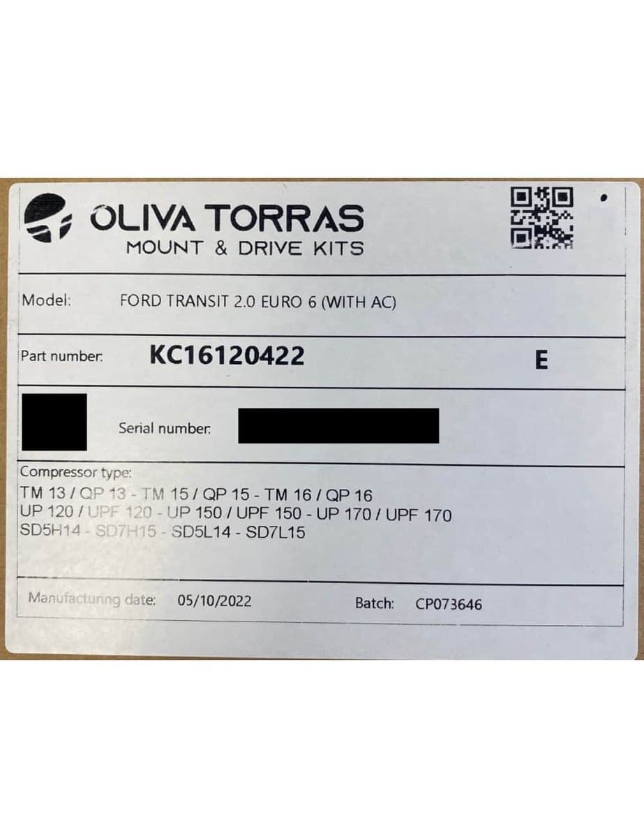 Kompresör Braketi Oliva Torras KC16120422 – Ford Transit 2.0 Euro 6 görsel 3