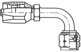 Maflow Reusable Fitting – Flare (konik) · 90° · SIZE 12