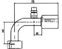 Maflow Crimp Fitting – O-Ring · 90° · SIZE 06