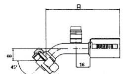 Maflow Crimp Fitting – Rotalock · 45° · SIZE 10
