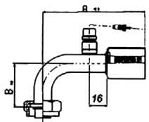 Maflow Crimp Fitting – Rotalock · 90° · SIZE 10